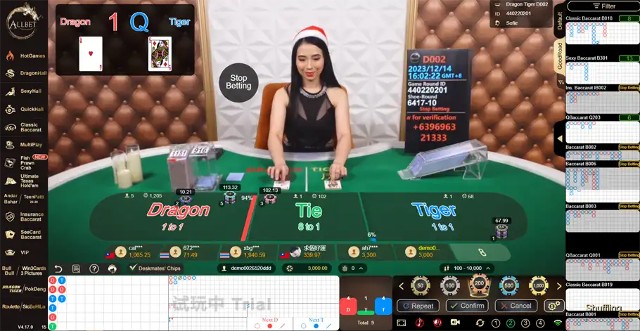 Dragon Tiger - AllBet Gaming